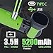 JINLITE Magnetic Work Light - 3000LM Rechargeable LED Work Light Bar, 5200mAh Under Hood Mechanic Light for Garage, Workshop, Vehicle Inspection (1 Pack Green)