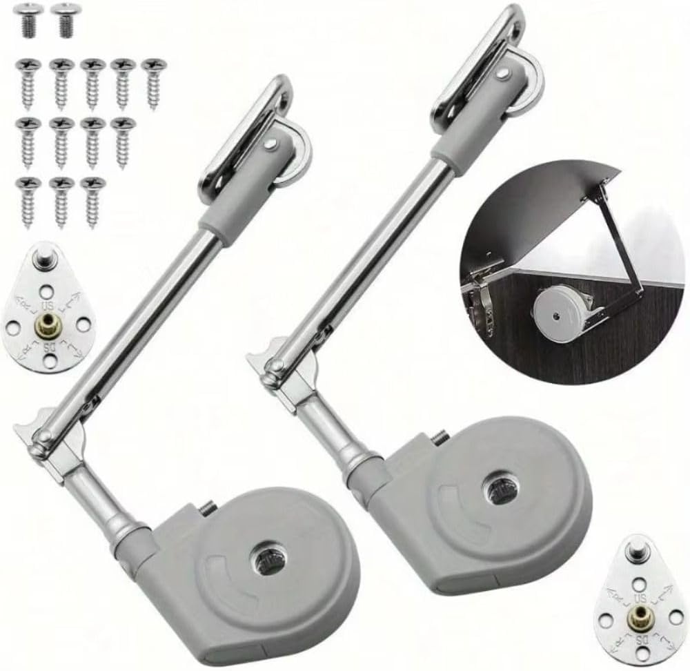 Flip Door Support Rod Buffered Stable Roller Support Heavy Duty Furniture Hinge Spring Hinge Silent Damping Hydraulic Rod Storage Box(Style B)