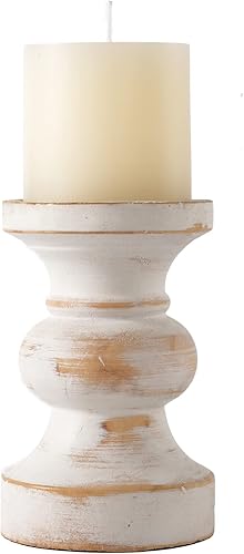 MAONAME Portavelas de pilar rústico, portavelas de madera antigua de 6 pulgadas, portavelas de madera para velas de pilar, candelabros decorativos