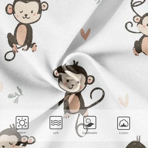 Wusikd Cute Monkeys Girls' Underwear Cotton White Girls Briefs Soft Toddler Underwear 2T3