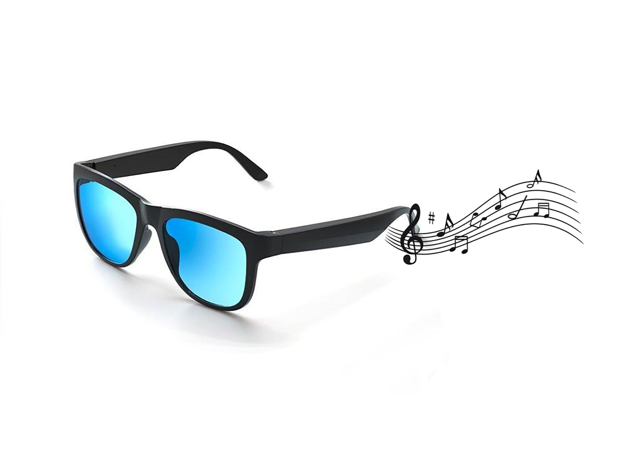Caliber RayBeats okulary przeciwsłoneczne Bluetooth – głośniki z otwartymi uszami – soczewki polaryzacyjne – krystalicznie czysty dźwięk – lekkie wzornictwo – niebieskie, niebieski, 14.6 x 14.6 x