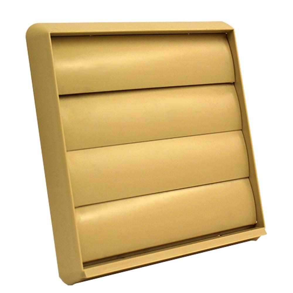 Kair Men's Beige 150Mm Gravity Wall Vent Grille - 150Mm / 6 Inch Round Rear Spigot & 183Mm Front Cover - Backdraught Prevention Shutter Flaps
