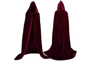 Velvet Cloak Cape with Hood for Halloween, Cosplay, and Parties