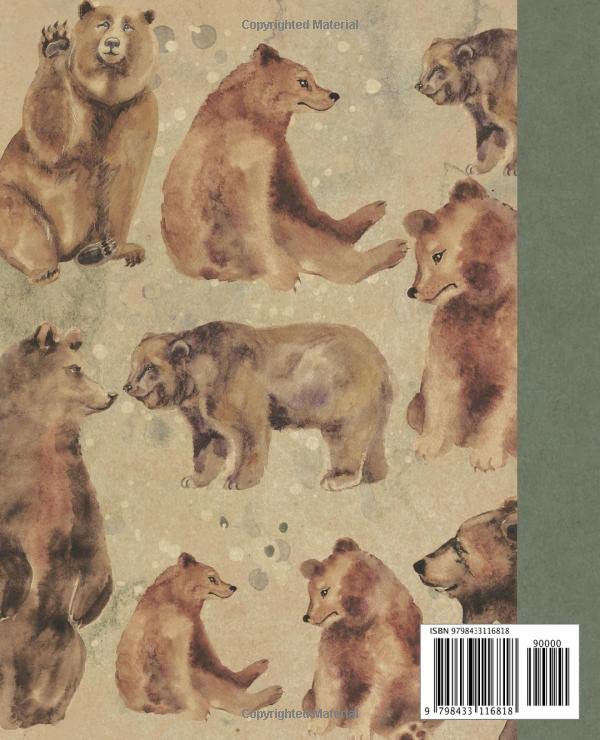 Composition Notebook: Beautiful Vintage Bears Illustration Book For Notes. Perfect Gift For Animals and Nature Lovers - Image 2