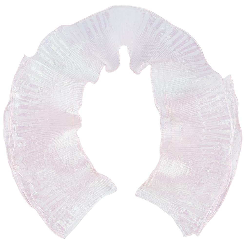GORGECRAFT 10 Yards 4.72"/12cm Organza Ruffled Pleated Lace Fabric Trim Pink Retro Ruffle Pleated Chiffon Trimmings Polyester Border Lace Fabric for DIY Wedding Dress Craft Home Decor