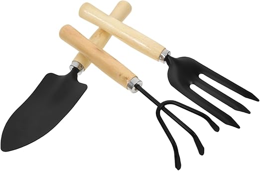 Child-Friendly Gardening Tools 3-Piece Set Mini Shovel Rake Spade Wooden Handles Easy to Use for Summer Winter