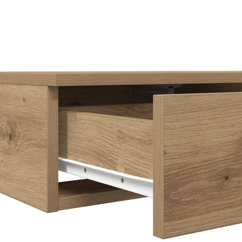 vidaXL Cassetti per Letto Rovere Artigianale 80 x 36,5 x 16,5 cm, Mobili per la Camera minimalisti, unità Elegante, Soluzione spaziosa, Scatola in Legno Resistente, Design salvaspazio