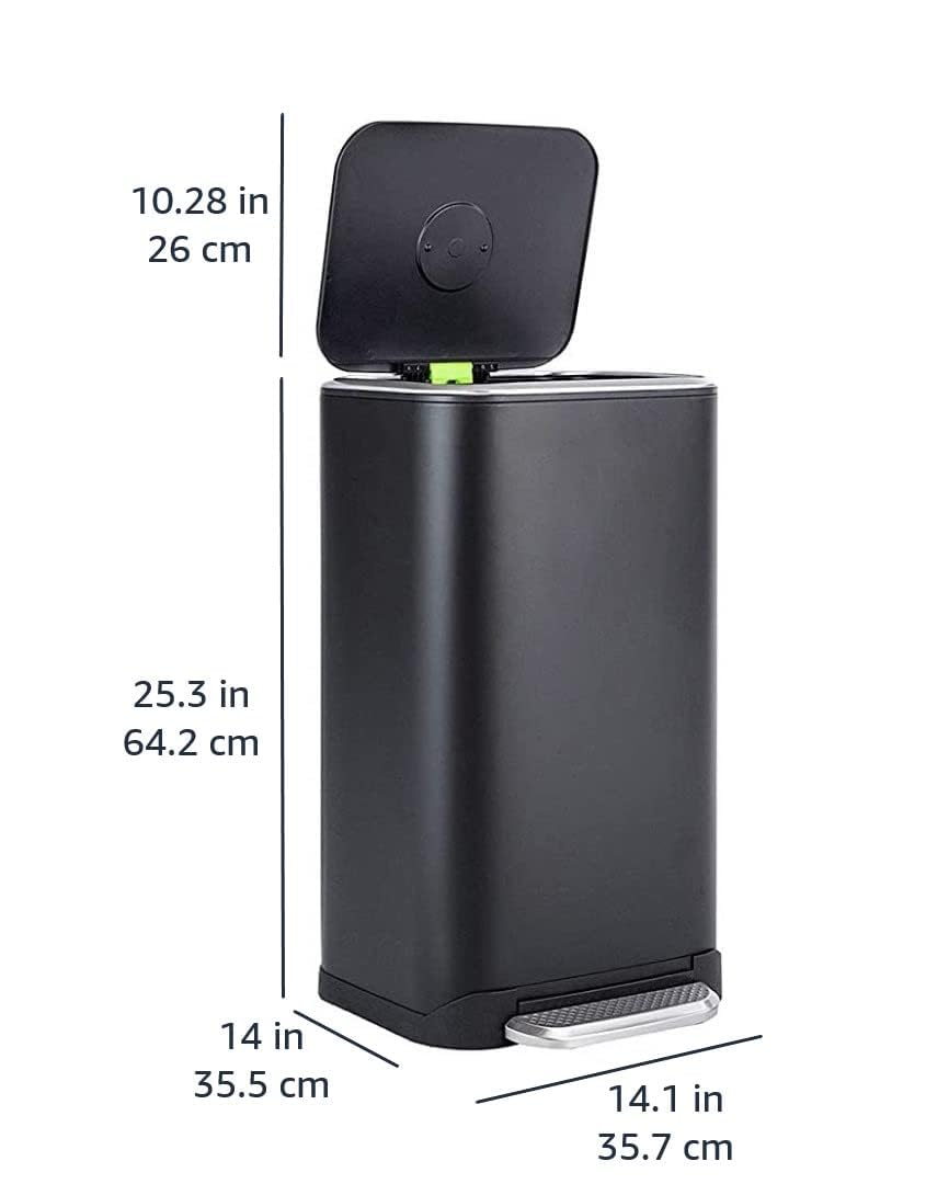 Amazon｜ベーシック ゴミ箱 32L(32リットル) ソフトクローズ 長方形