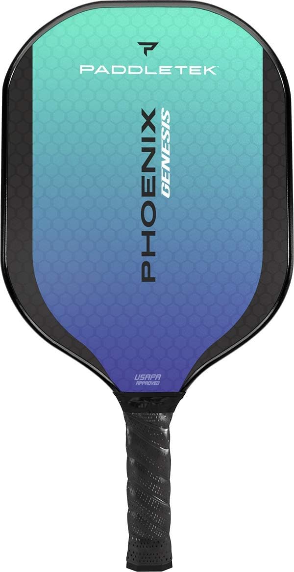 Paddletek Phoenix Genesis - Professional Pickleball Paddles with Honeycomb Core – Polycore & Fiberglass Epoxy Surface - High Tack Performance Grip – 7.4 oz to 7.8 oz – 5 Colors- USAPA Approved