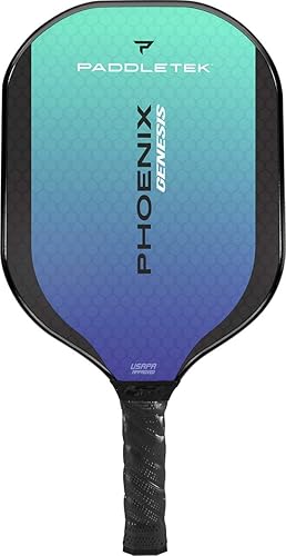 Paddletek Phoenix Genesis - Paletas profesionales de pickleball con núcleo de panal - Superficie epoxi de policarbonato y fibra de vidrio - Agarre