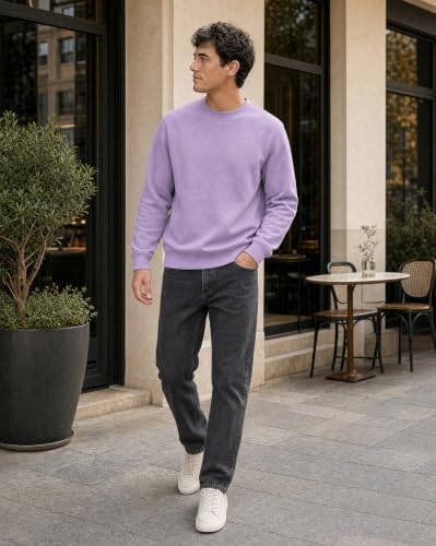 Image of Nobero Sweatshirts for Man Stylish | 280 GSM Rich Cotton Fleece Solid Regular Fit Full Sleeve Sweatshirt for Men | Stylish Casual Wear Winter Crew Neck Sweatshirt for Men