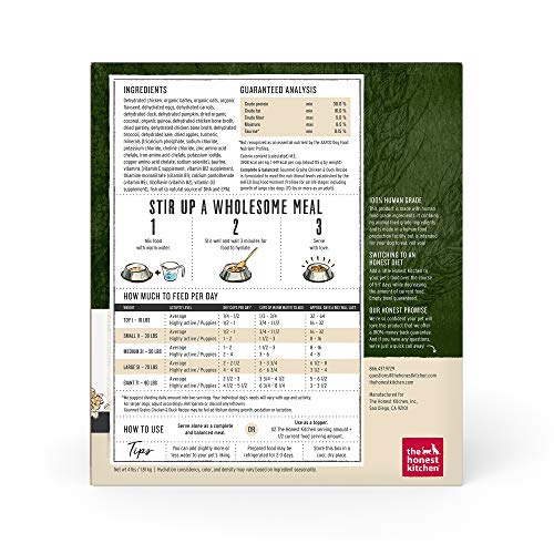 The Honest Kitchen GGCD4 Dehydrated Gourmet Grains Chicken & Duck Dog Food thumb #1
