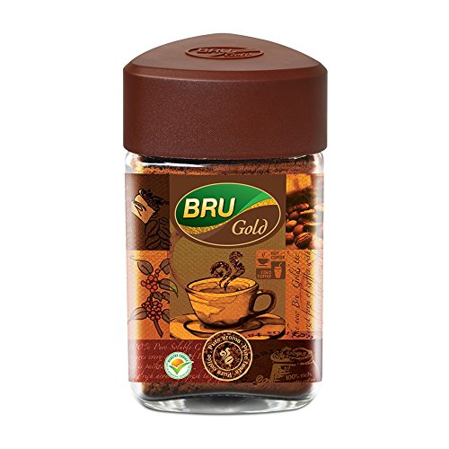 Bru Gold Instant Coffee, 100 Gram, Powder, Glass Bottle