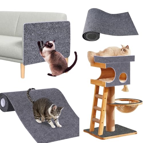 Tappetino Tiragraffi per Gatti,30 * 100cm DIY Tappetino Tiragraffi Autoadesivo per Gatti,Climbing Cat Scratcher,Protezione Divano e Tappeti,per Parete e Angolo,Protegge Tappeti e Divani