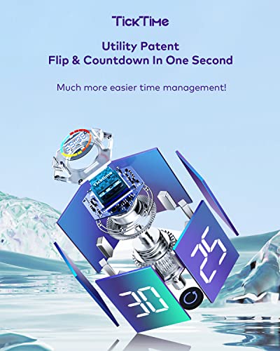 Image of Ticktime Pomodoro Timer, Productivity Timer Cube, 5 /15 /25 /30 /45 /60 Min Presets, Custom Countdown & Stopwatch 1s-99m59s, Sound /Vibration /Silent, Magnetic, Rechargeable, for ADHD Study Work,Violet