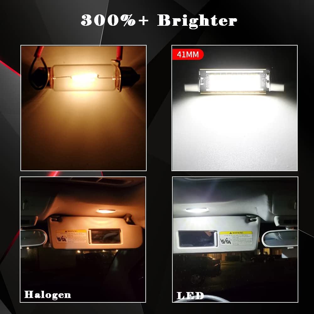 4 pezzi Lampadine C5W LED Festone 41mm 42mm Canbus 12V 6000K Bianco Super Luminoso per Luci Interne Auto e Luci Targa Senza Errori Canbus Senza Polarità