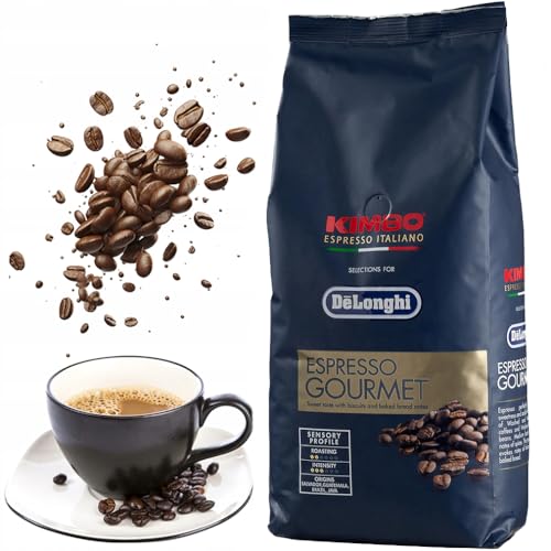 De'Longhi Kimbo DLSC609 Kaffeebohnen 80% Arabica und 20% Robust für Kaffeevollautomaten, 1kg, Made in Italy, leichte Röstung, delikater Geschmack, Herkunft Salvador, Guatemala, Brazil, Java