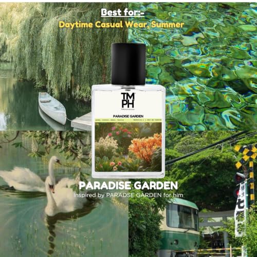 Image of TMPerfumehouse Paradise Garden EDP for Men | Fresh, Green & Long Lasting Perfume Spray | Coconut, Sweet & Vanilla Fragrance | Luxury Gift for Him | TMPH | 50ml
