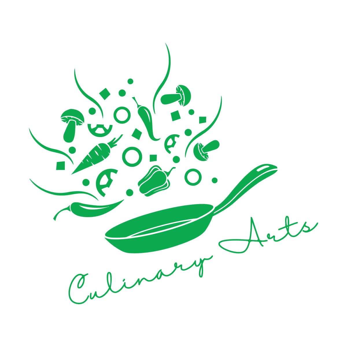 Lettering Decals Culinary Arts Kitchen Décor Restaurant Logo Cooking 36x40.3cm Waterproof Small Green — image 1