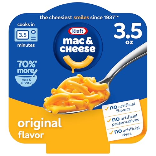 Image of Kraft Mac and Cheese Dinner, Original Flavor, 3.5 oz | for Easy Dinner or Dinner Sides, No Artificial Flavors, Preservatives or Dyes, Even more mac & cheese