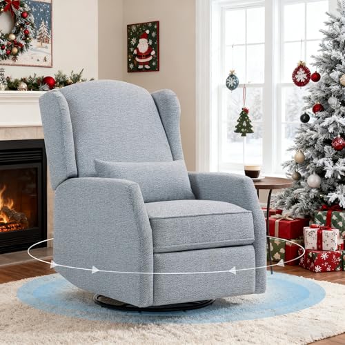 Sillón giratorio reclinable gris con reposapiés ajustable miniatura 2