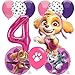 Anagram Licensed Skye Birthday Balloons, Intended for Paw Patrol Girls Theme Collection, Party Accessory, Multicolor, 4th Birthday