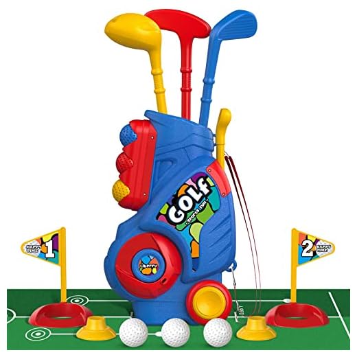 Liberry Toddler Golf Set with Putting Mat for 2 3 4 5 Years Old Boys Girls, Upgraded Kids Golf Cart with Unique Shoulder Strap Design, Indoor and Outdoor Golf Toys