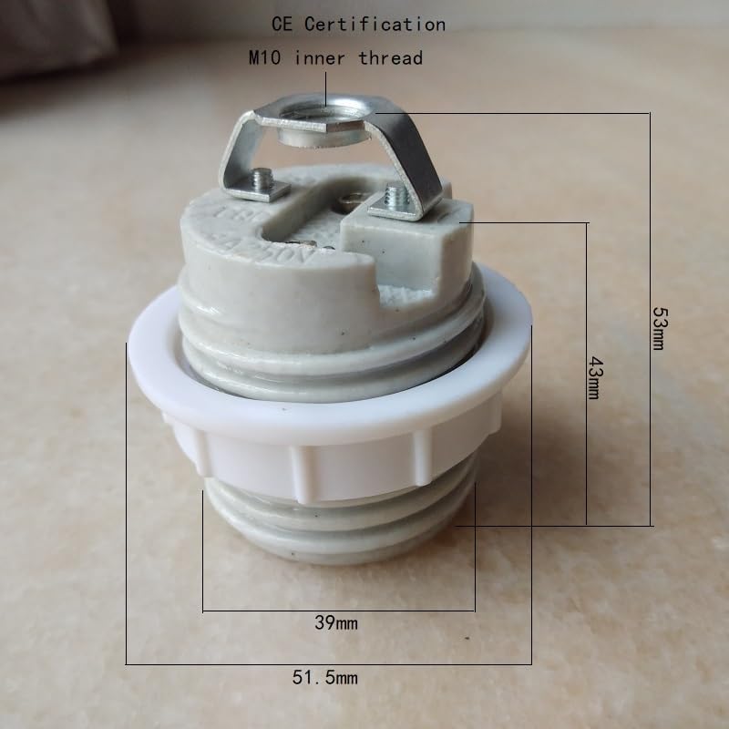 E27 KR/CE certification full thread socket lamp holder with m10 bracket resistantce to high temperature screw lock - (Color: CE approval; Base Type: 4 pieces)
