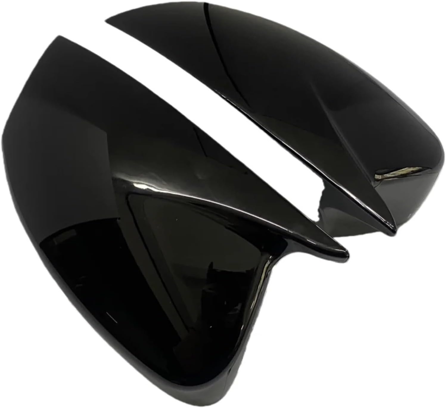 Pair Car Side Rearview Mirror Cover Wing Cap Exterior Case Trim For Ford S-MAX 2006-2015 C-MAX 2011-2015 KUGA ESCAPE 2008(Glossy Black)