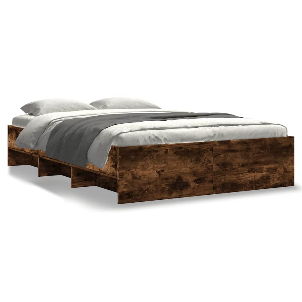 Rovere fumo con contenitore base a doghe Giroletto 135x190 cm | Giroletto Rovere Fumo 135x190 cm in Legno Multistrato con Contenitore e Base a Doghe per Camera da Letto