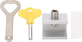 Window Lock, Sliding Safety Lock with Key,Aluminum Alloy Sliding Window Lock for Vertical and Horizontal Sliding and Sliding, Locks & Latches
