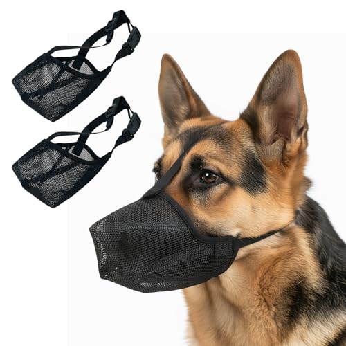 Muselière Chien,Museliere pour Chiens Ajustable avec Sangles,Masque Respirant pour Animaux de Compagnie Muselière de Formation de Chien pour Les Petits...