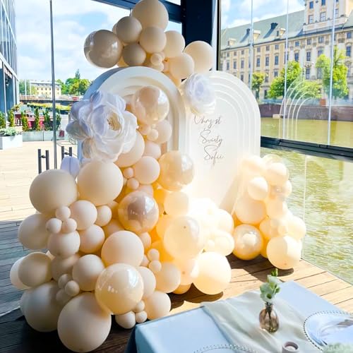 Image of Voircoloria 130pcs Pastel Orange Balloons Different Sizes 18 inch 12 inch 10 inch 5 inch Peach Latex Balloon Garland Arch Kit for Birthday Baby Shower Graduation Wedding Gender Reveal Party Decorations