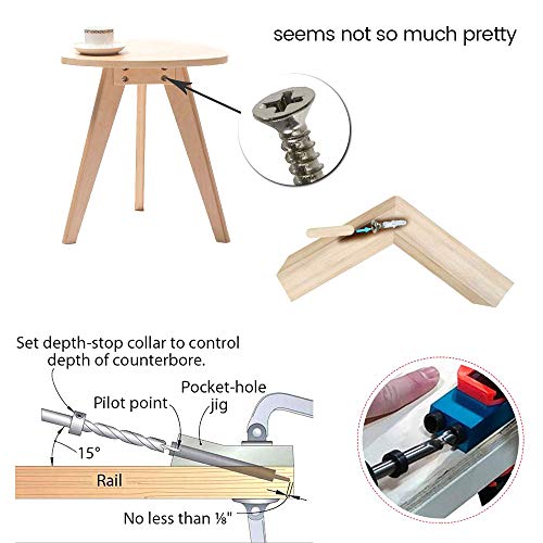 14Pcs Pocket Hole Jig Kit - 15° Punch Locator Angle Woodworking Tool Hole Screw Jig Positioner Drilling Kit Bit Jig Clamps For Woodworking - Dowel Drill Guide Joiner Woodworking Tools For Drilling #TOP2