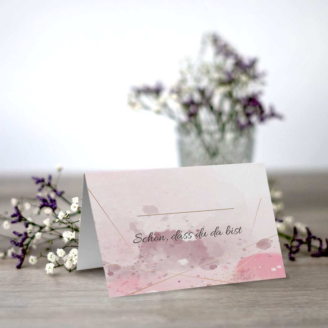 50 stuks tafelkaarten met elegant bloemendesign, naamkaarten om te beschrijven, tafeldecoratie, plaatskaarten voor verjaardag, vormsel, communie, doop, feest, enz