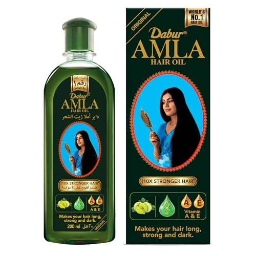 Dabur Amla Hair Oil 200ml | 10X Stronger Hair | Enriched with Amla Natural Oils & Vitamin A & E | For Long Strong & Dark Hair | Hydrates Scalp | Natural Care