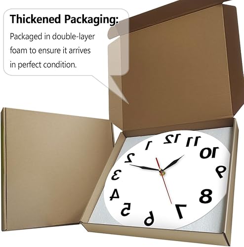 Miniatura 7 de The Geeky Days Reloj de pared hacia atrás, sin tictac, reloj de pared de 12 pulgadas, funciona con pilas, arte creativo, decoración de pared, reloj