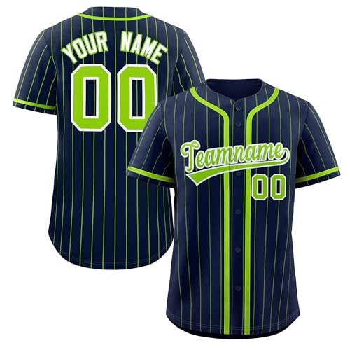 Custom Pinstripe Baseball Jersey Hipster Hip Hop Sports Shirts Personalized