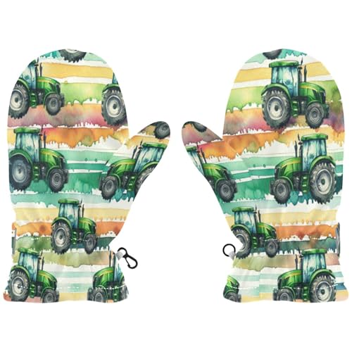 Green Tractor Truck Boys Girls Gloves Toddler Mittens Warm Baby Kids Gloves Ski Gloves for Skiing S