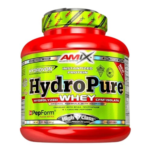 Amix - Hydropure Whey CFM - Suplemento Alimenticio - Mejora del Rendimiento - Contiene Aminoácidos Bcaa - Glutamina en Polvo - Nutrición Deportiva - Sabor a Chocolate - Bote de 1,6 Kg