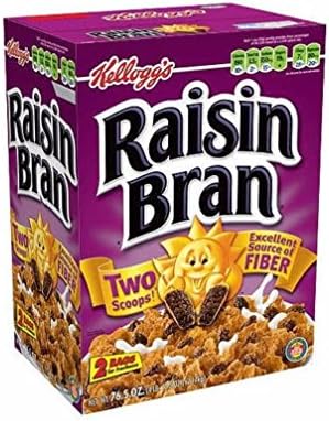 Kellogg's Raisin Bran, Breakfast Cereal, Original, Excellent Source of Fiber, 76.5 oz Box (2 Bags)