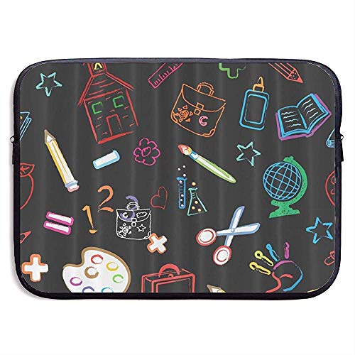 Preisvergleich Produktbild Schutzhülle Tasche mit Aquarell Schulmaterial passt Laptop, Tablet