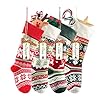 Knit Christmas Stockings4 Pack 22 Inches Snowflake Reindeer Snowman Personalized Cable Knit Stockings for Christmas Candy Gifts Decor
