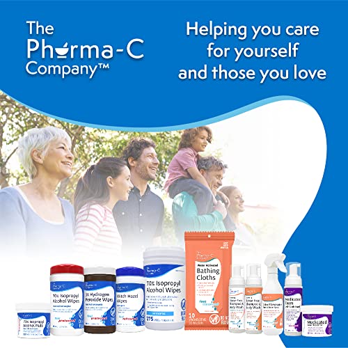 Pharma-C-Wipes Foaming Rinse Free Shampoo & Body Wash; Case Of 6 Bottles = Best Value; Hospital Tested, Gentle No-Rinse Shampoo Formula Leaves Hair Fresh & Clean #TOP6