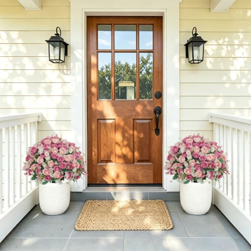 Aoutyers 24" Artificial Potted Flowers for Outdoors, Silk Rose Faux Plants - image 6