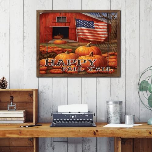 Cadre en bois porte d'entree deco Happy Fall Y'all interieur