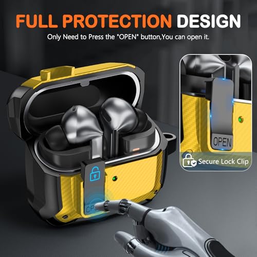 Image of Compatible with Samsung Galaxy Buds3 FE (2025) / Buds3 Pro (2024) / Buds 3 Case (2024) with Phone Stand, Compatible with MagSafe, with Secure Lock Clip Design & Cleaning kit