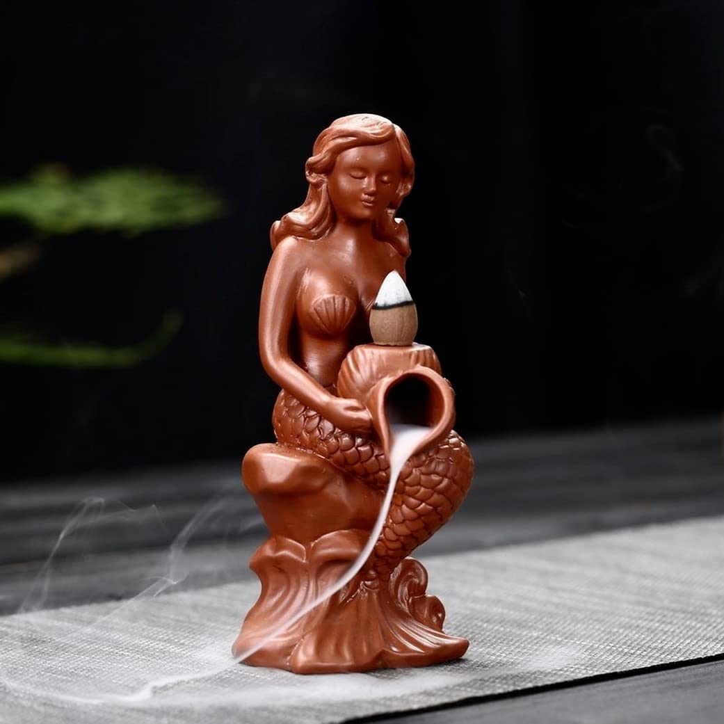 Brûleur d'encens sirène porte-encens céramique bouddhiste à reflux