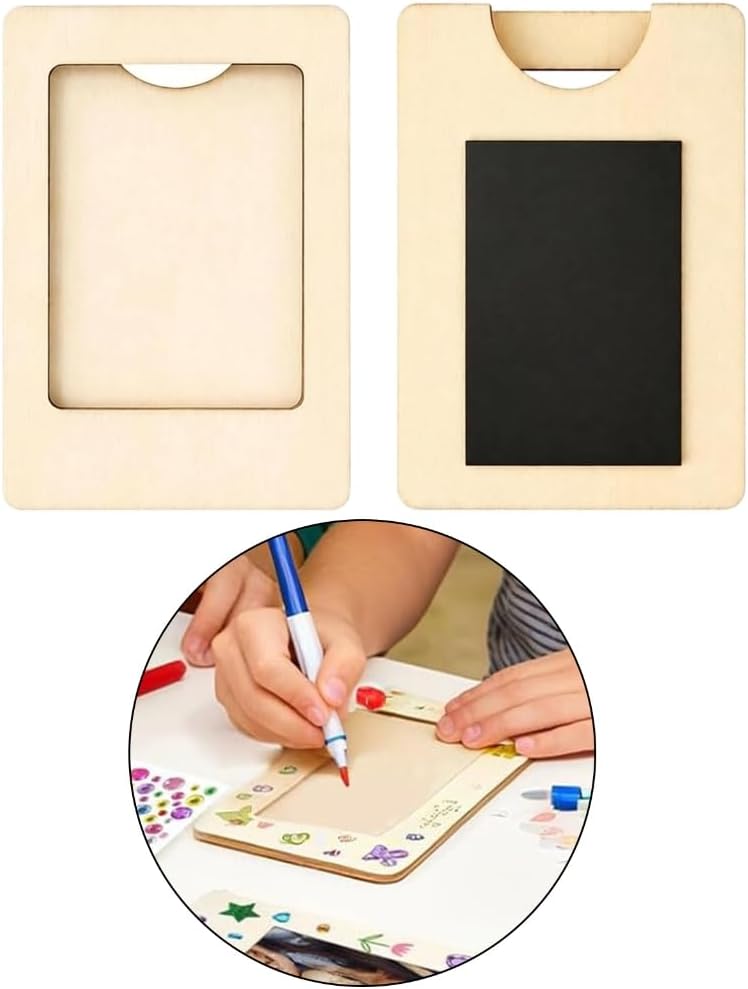 16 Pack Mini Unfinished Magnetic Picture Frame Wooden Photo Display Holder