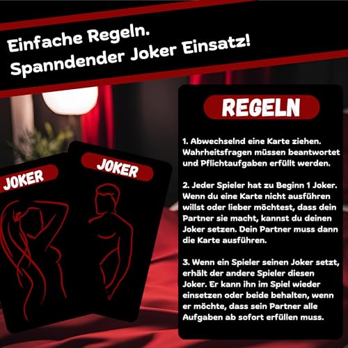 Das verführerische Sex Kartenspiel für Paare ab 18, Wahrheit oder Pflicht Sex-Kartenspiel, Sex Spiele für Paare, Tuth or Dare, Erotikspiele für intime Momente, Geschenk für ihn & sie für Valentinstag!